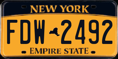 NY license plate FDW2492