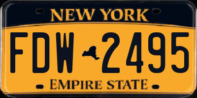 NY license plate FDW2495