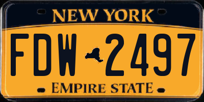 NY license plate FDW2497