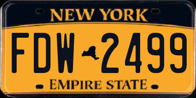 NY license plate FDW2499