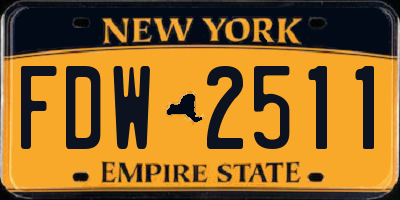 NY license plate FDW2511