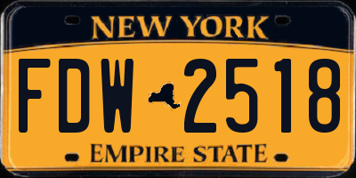 NY license plate FDW2518