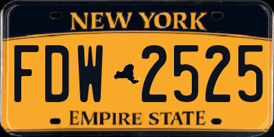 NY license plate FDW2525