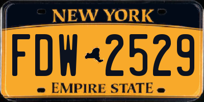NY license plate FDW2529