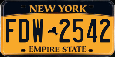 NY license plate FDW2542