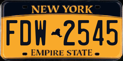 NY license plate FDW2545