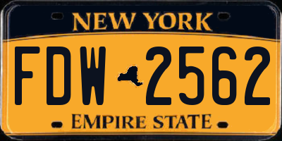 NY license plate FDW2562
