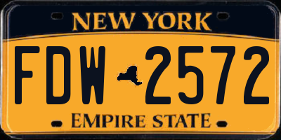 NY license plate FDW2572