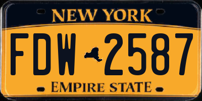 NY license plate FDW2587