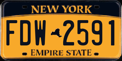 NY license plate FDW2591