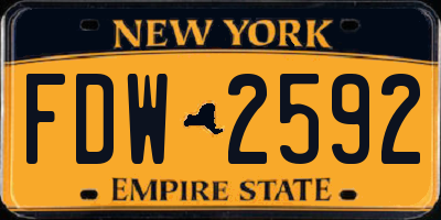 NY license plate FDW2592