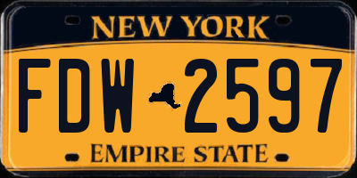 NY license plate FDW2597