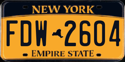 NY license plate FDW2604