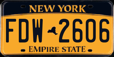 NY license plate FDW2606