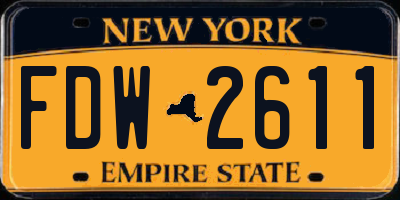 NY license plate FDW2611