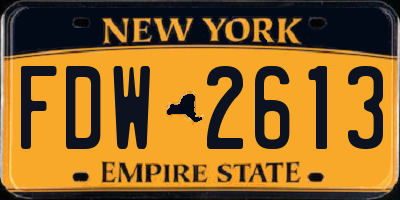 NY license plate FDW2613