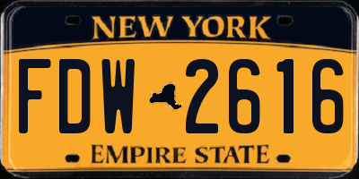 NY license plate FDW2616