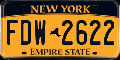 NY license plate FDW2622