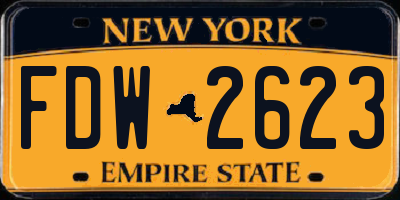NY license plate FDW2623
