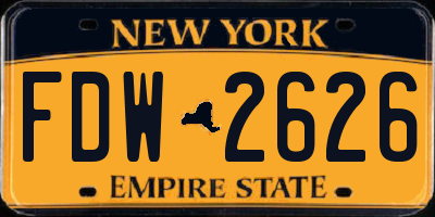 NY license plate FDW2626