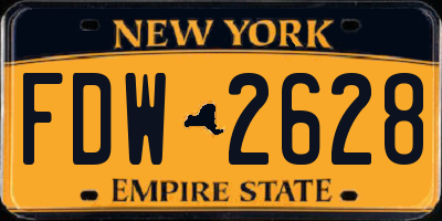 NY license plate FDW2628