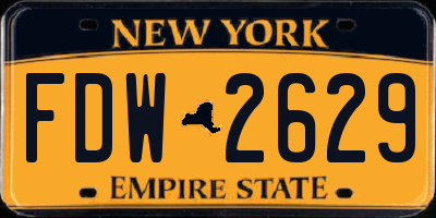 NY license plate FDW2629