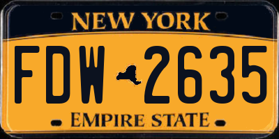 NY license plate FDW2635