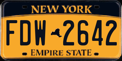 NY license plate FDW2642
