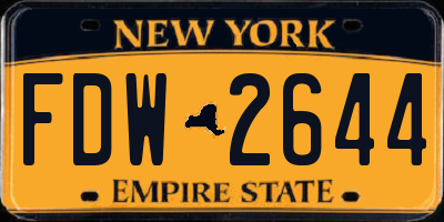 NY license plate FDW2644