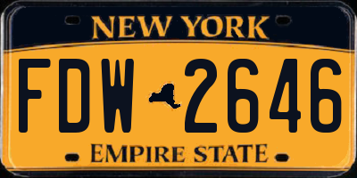 NY license plate FDW2646