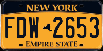 NY license plate FDW2653