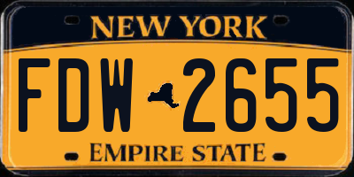 NY license plate FDW2655