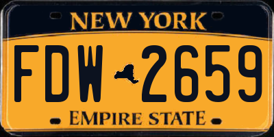 NY license plate FDW2659