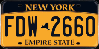 NY license plate FDW2660
