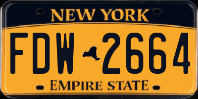 NY license plate FDW2664