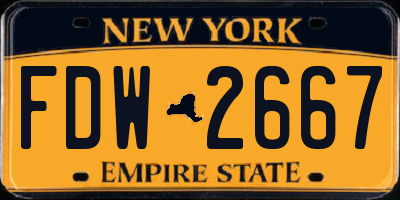 NY license plate FDW2667