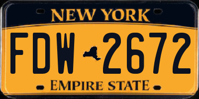 NY license plate FDW2672