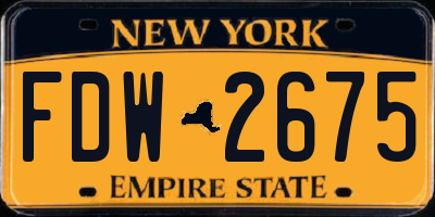 NY license plate FDW2675