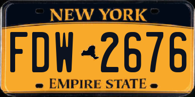 NY license plate FDW2676