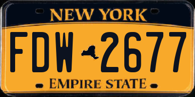 NY license plate FDW2677
