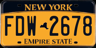 NY license plate FDW2678
