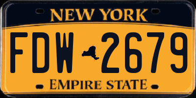 NY license plate FDW2679