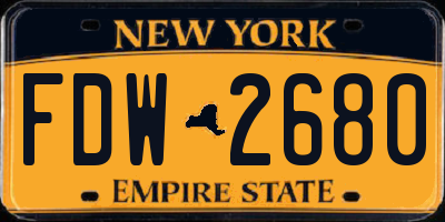 NY license plate FDW2680