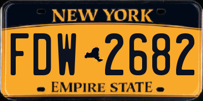 NY license plate FDW2682