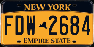 NY license plate FDW2684