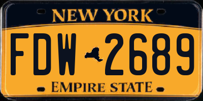 NY license plate FDW2689