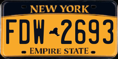 NY license plate FDW2693