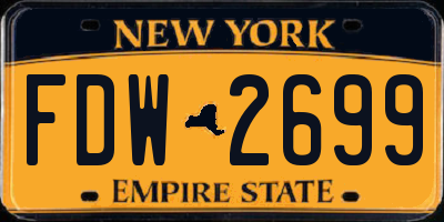 NY license plate FDW2699