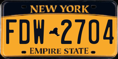 NY license plate FDW2704