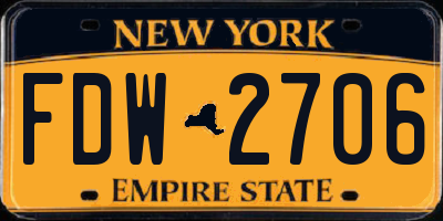 NY license plate FDW2706
